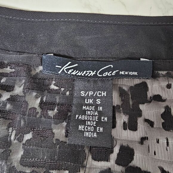 Kenneth Cole New York Cora Blouse Sheer Textured Gold Sleeveless Tunic Women S - Picture 5 of 13